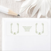 Sage Bells Scrollwork Wedding Retour Adres Etiket (Insitu)