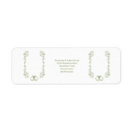Sage Bells Scrollwork Wedding Retour Adres Etiket
