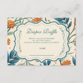 Sage Berry Botanical Baby Shower Diapper Raffle Informatiekaartje (Voorkant)