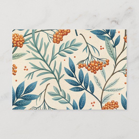 Sage Berry Botanical Baby Shower Diapper Raffle Informatiekaartje (Achterkant)