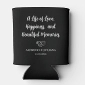 Sage Black Elegant Wedding Cheers to Love Can Cool Blikjeskoeler (Achterkant)