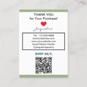 Sage Black Sieraden Oorbellen Website QR Code Visitekaartje (Achterkant)