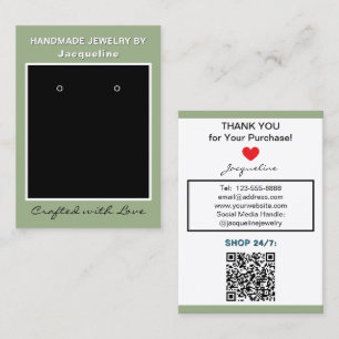 Sage Black Sieraden Oorbellen Website QR Code Visitekaartje