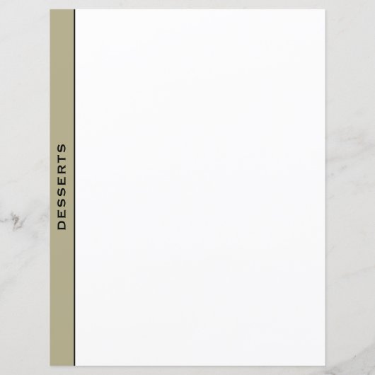 Sage Black & White Recipe Divider | Desserts (Achterkant)