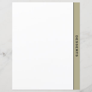 Sage Black & White Recipe Divider   Desserts