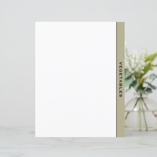 Sage Black & White Recipe Divider | Groenten (Staand voorkant)