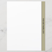 Sage Black & White Recipe Divider | Groenten (Voorkant)