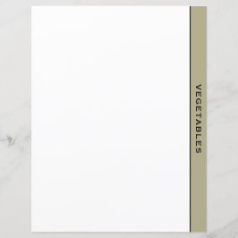 Sage Black & White Recipe Divider | Groenten