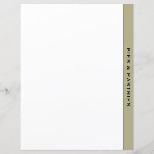 Sage Black & White Recipe Divider   Pie en banketb