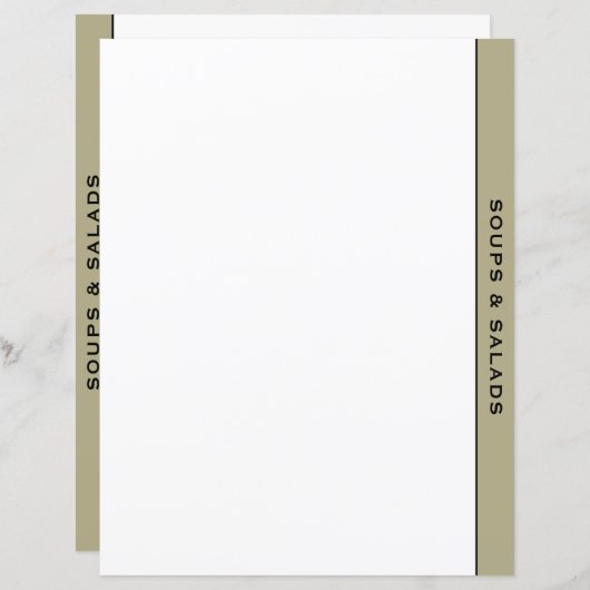 Sage Black & White Recipe Divider | Soep en Salade (Voorkant / Achterkant)