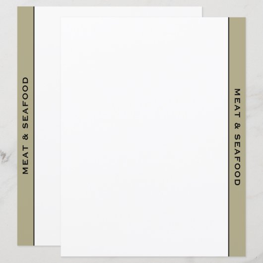 Sage Black & White Recipe Divider | Vlees en zeevr (Voorkant / Achterkant)