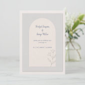 Sage Blau Botanisch Minimaal Huwelijk Kaart (Staand voorkant)