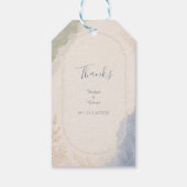 Sage Blau Botanische Minimaal Huwelijk Cadeaulabel (Achterkant)