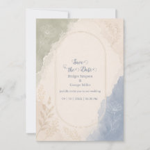 Sage Blau Botanische minimale Huwelijk 