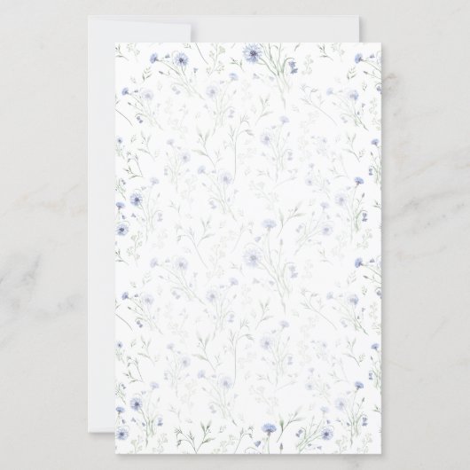 Sage Blau Waterverf Wilde Bloem (Voorkant)