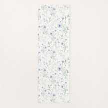 Sage Blau Waterverf Wilde Bloem Monogram Naam