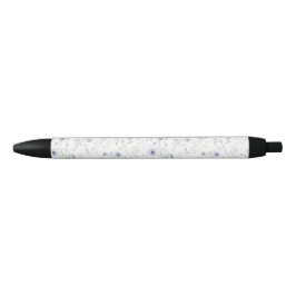 Sage Blau Waterverf Wilde Bloem Zwarte Inkt Pen
