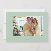 Sage blauwe kerstpagode bomen 5-Foto Feestdagenkaart (Achterkant)