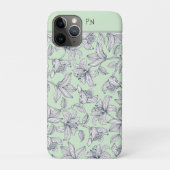 Sage Bloem Monogram iPhone / iPad hoes (Achterkant)