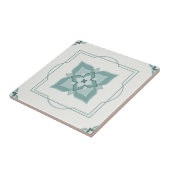 Sage bloem motief lijn rand betegeld patroon tegeltje (Zijkant)