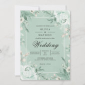 Sage Bloemen Archway Bloom Wedding Kaart (Voorkant)