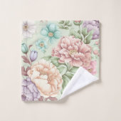 SAGE  BLOEMEN BADKAMER HANDDOEK SET (Wasdoekje)