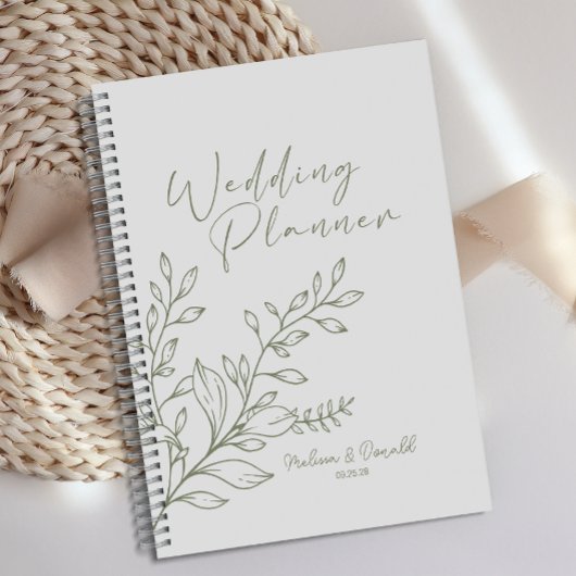 Sage Bloemen Boho Bruiloft Planner