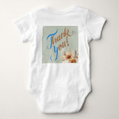 Sage Bloemen Train Boy Baby shower Gift Romper (Achterkant)