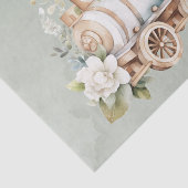 Sage Bloemen Train Boy Baby shower Gift Tissuepapier (Detail)