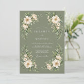 Sage Bloemensling Huwelijk Kaart (Staand voorkant)