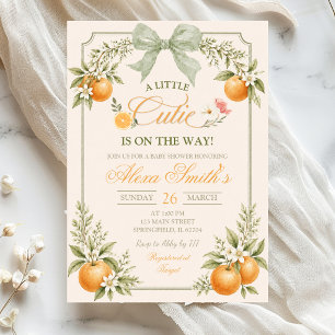 Sage Bloemige Fruit Cutie Op Weg Baby Shower Kaart