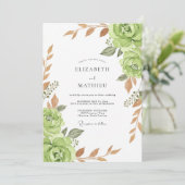 Sage Bloom Bruiloft Kaart (Staand voorkant)