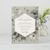 Sage Bloom Elegantie Bruiloft Kaart (Staand voorkant)