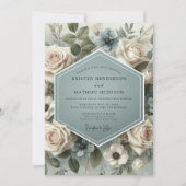 Sage Bloom Romance Bruiloft Kaart (Voorkant)
