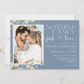 Sage Blue Floral Casual bruiloft gewoon liefde Kaart (Voorkant)