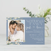 Sage Blue Floral Casual bruiloft gewoon liefde Kaart (Staand voorkant)