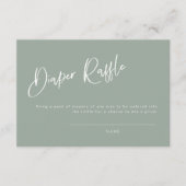 Sage Blue/Green Baby shower Diaper Raffle Kaart (Voorkant)