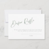 Sage Blue/Green Baby shower Diaper Raffle Kaart (Voorkant)