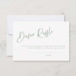 Sage Blue/Green Baby shower Diaper Raffle Kaart