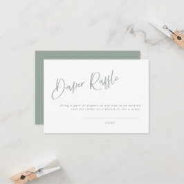 Sage Blue/Green Baby shower Diaper Raffle Kaart
