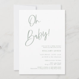 Sage Blue/Green Bohemian Baby shower Invitation Kaart