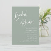 Sage Blue/Green Bohemian Bridal Shower Kaart (Staand voorkant)