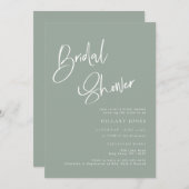 Sage Blue/Green Bohemian Bridal Shower Kaart (Voorkant / Achterkant)