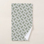 Sage Blue Specialized Modern Retro Floral Bad Handdoek (Handdoek)