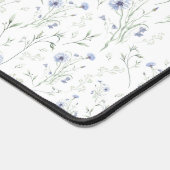 Sage Blue Watercolor Wildflower Floral Custom Name Bureaumat (Hoek)