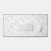 Sage Blue Watercolor Wildflower Floral Custom Name Bureaumat (Keyboard & Muis)