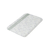 Sage Blue Watercolor Wildflower Monogram Name Badmat (Gekanteld)