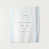 Sage & Blue Wedding Backdrop Tapestry Wandkleed (Voorkant)