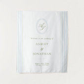 Sage & Blue Wedding Backdrop Tapestry Wandkleed (Voorkant)
