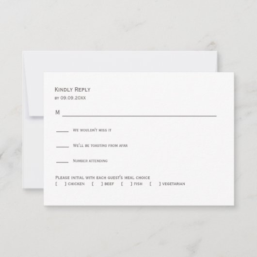 Sage & Blush Abstract Floral Wedding Invitation, RSVP Kaartje (Voorkant)